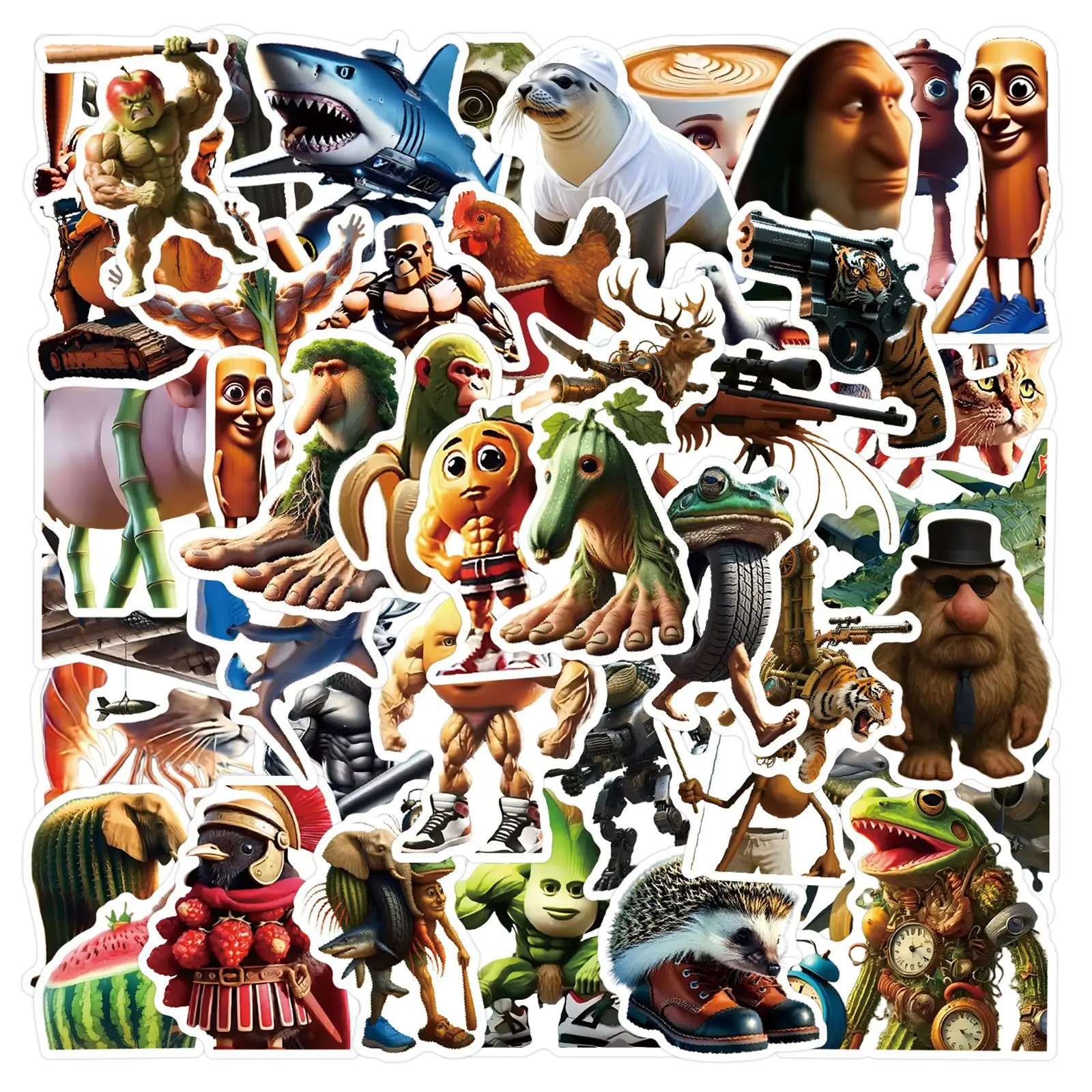 Funny Italian Brainrot Meme Stickers – Viral TikTok Humor Waterproof Vinyl Pack