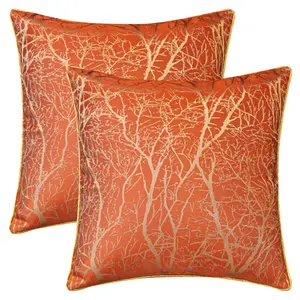 REGALWOVEN Throw Pillow Covers Set of 2 Floral Leaf Botanical Pattern Decoration Pillowcase Farmhouse Cushion Cover for Sofa Couch 18 x 18 Inch