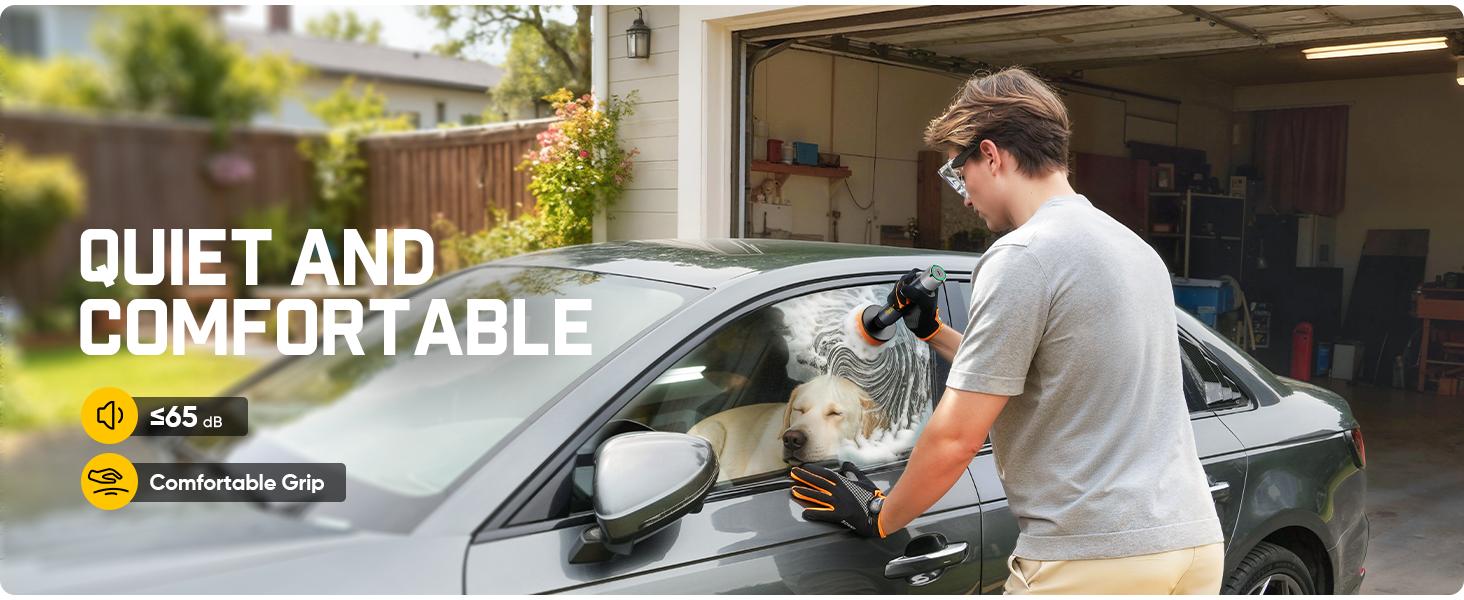 Fanttik P10 Pro Mini Car Buffer Polisher, 4000mAh Cordless Rotary Car Polisher Waxer, 2 Inch/3 Inch, 3 Variable Speed 300-950 RPM Car Detailing Kit for Polishing, Sanding, Waxing and Cleaning