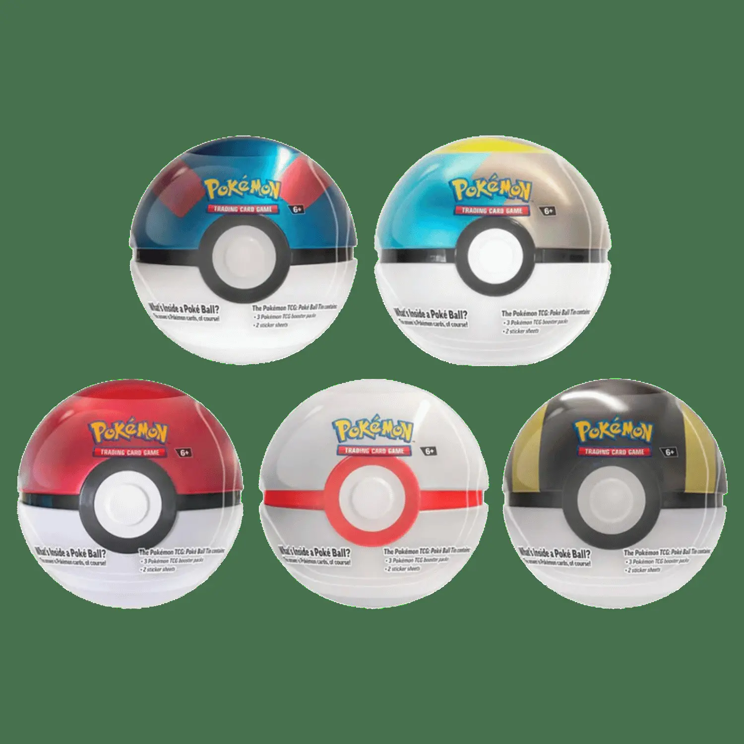 Pokeball Tin - Pokemon TCG Collectible Trading Cards Box with 3pack Rip Session, TCG Booster Packs & 2 Sticker Sheets, Live Pack Reveal
