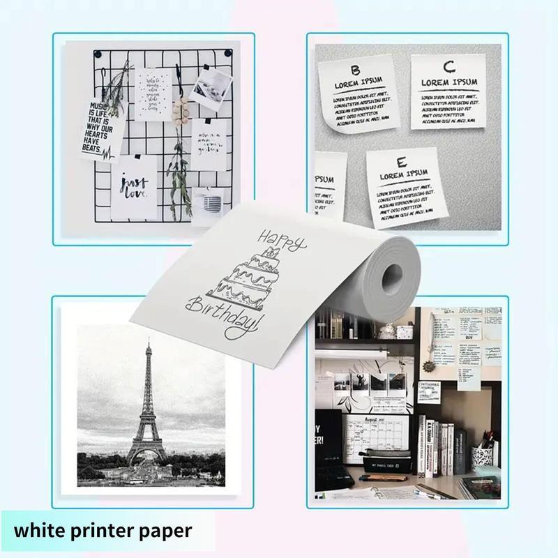 Portable Mini Printer, 1 Set USB Rechargeable Wireless Thermal Printer with Print Paper, Portable Photo Printer for Home Office School-YY