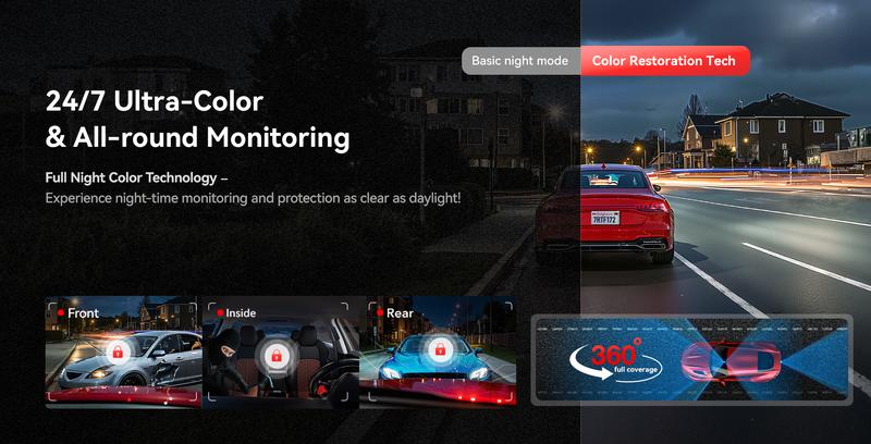 REDTIGER F17 Elite 4K 3-Channel Dash Cam with STARVIS 2 IMX678 & IMX675, 128GB Card, Full Night Color, 4K+2.5K+1080P Front Rear Inside, Touch Screen, Voice Control, 5GHz WiFi 6, GPS, HDR, Parking Mode, 24 Hours Recording - Car Camera Holiday Haul