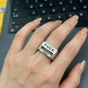 Funny Rotating Spinner Ring – Adjustable Mood Fidget Ring for Women & Men