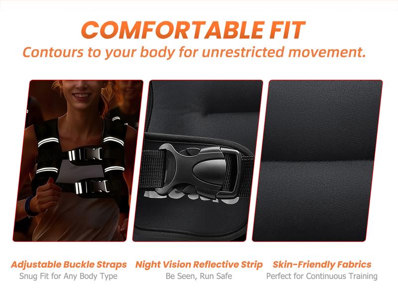 Weighted Vest for Men Women 6lbs/8lbs/12lbs/16lbs/20lbs/25lbs/30lbs Weights Strength Training Running Rucking Design with Detachable Phone Pouch Reflective Stripes Adjustable Straps Enhances Home Workouts  Motivational Walking Adjustable