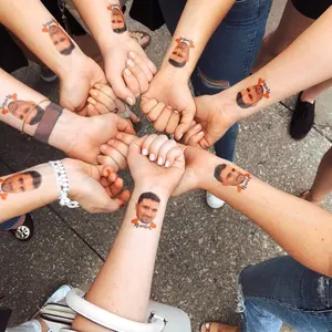 Personalized Bachelorette Party Tattoos with the Grooms Face Favors