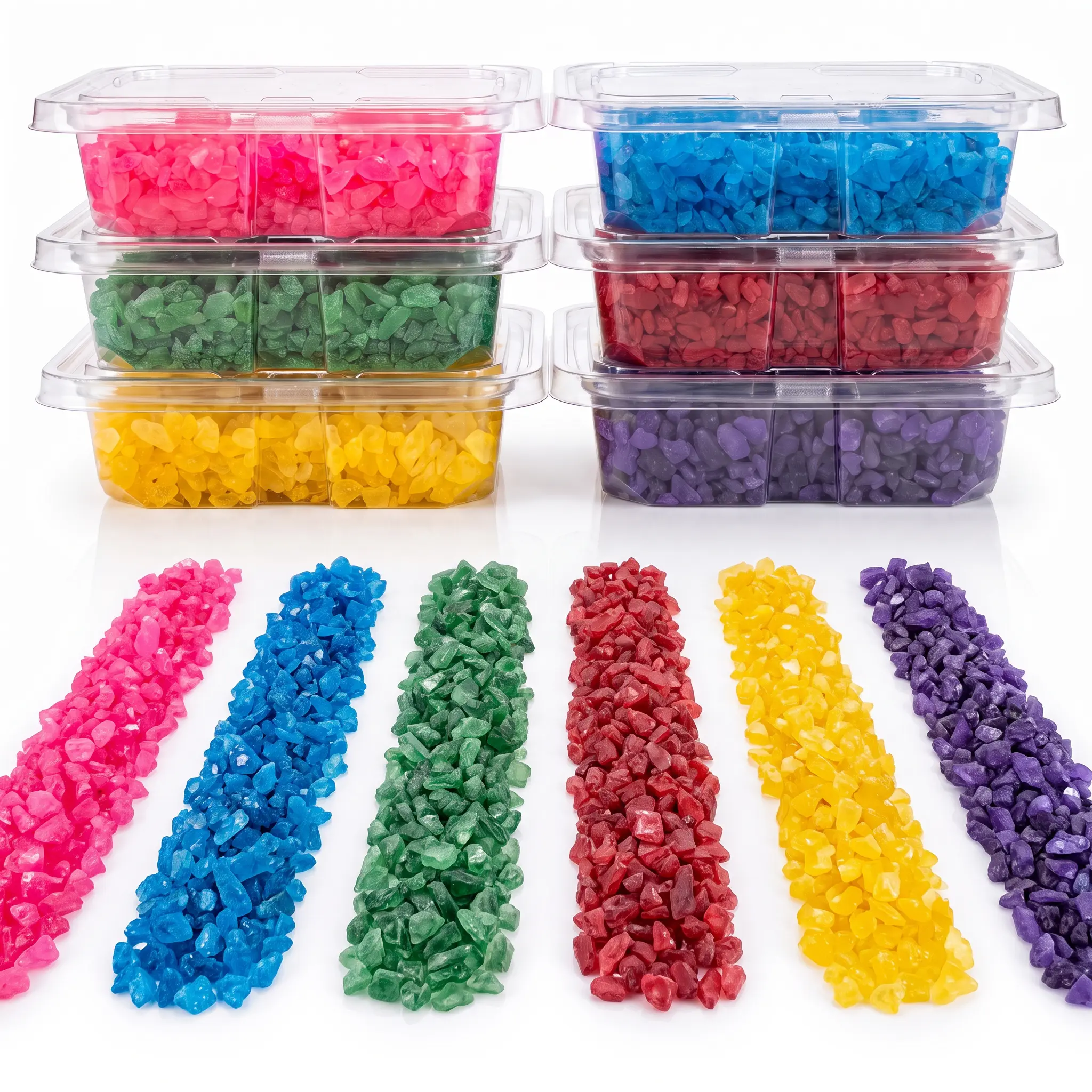 Carlotta's Bakery Rock Candy Crystals, 1 lb Tub, Choose Lemon, Lime, Cherry, Strawberry, Blue Raspberry, Grape or 6 Flavor Variety Pack