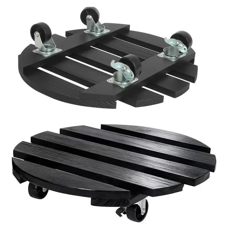 LIALEX 2 Pack Heavy Duty Plant Caddy with Lockable 360° Wheels, Durable Rolling Plant Stand Suitable for Indoor and Outdoor Flower Pots