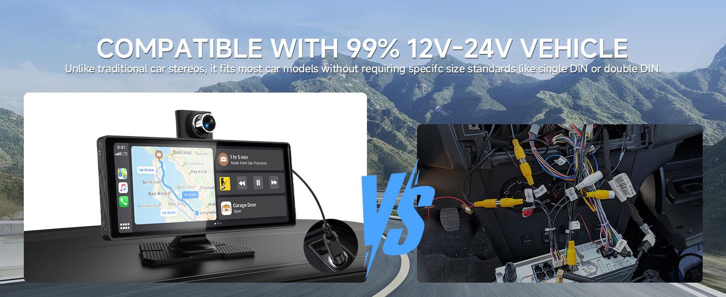 2026 Latest Model 10.26 Inch 4K Ultra HD Portable Car Stereo with Wireless Carplay screen, Carplay Radio touchScreen,Car Video Player，Vehicle Car Entertainment Player, Gifts for Men, Gifts for Boyfriend, Car Accessories, Men Gifts