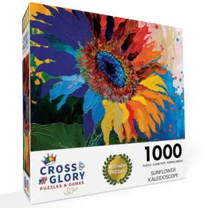 Garden Puzzle – Sunflower Kaleidoscope – 1000 Piece Jigsaw Puzzle