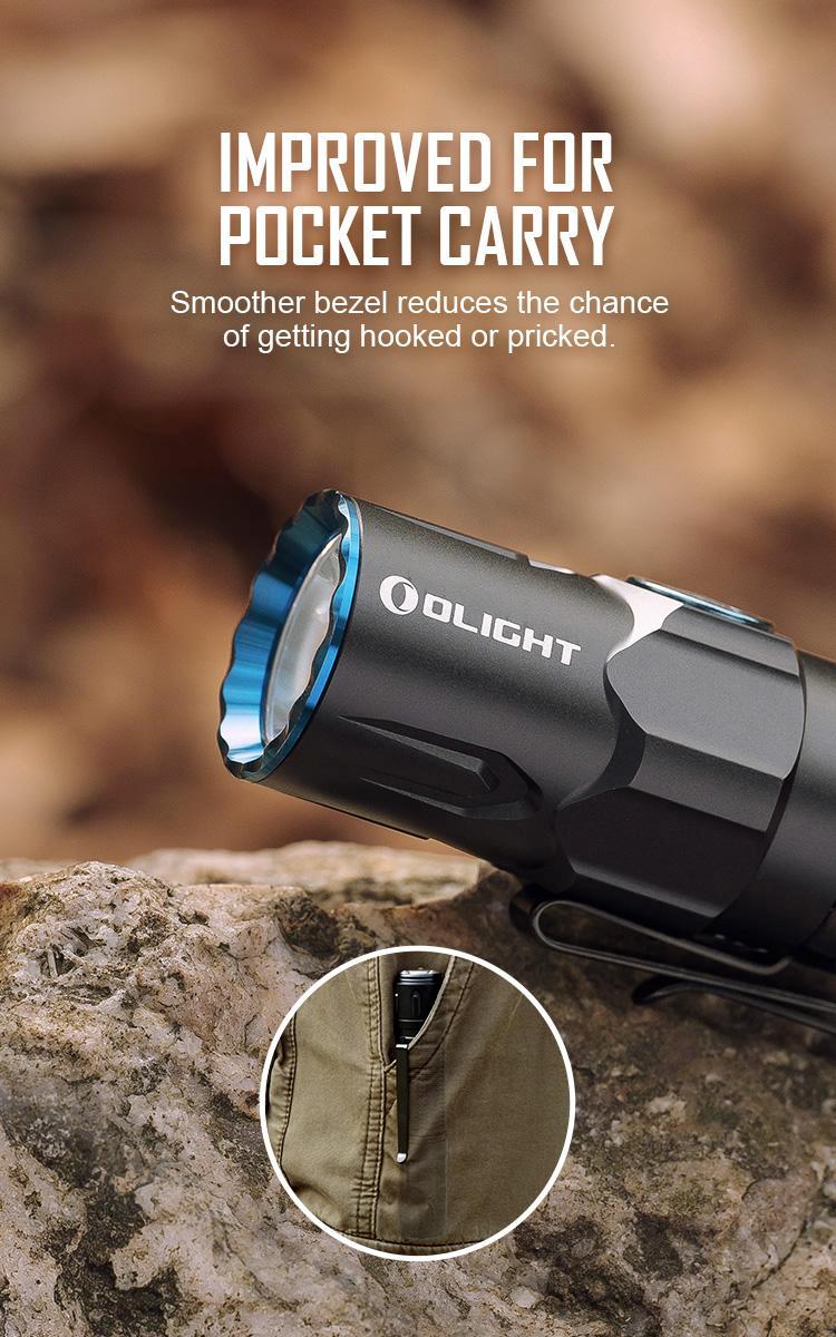 OLIGHT Warrior 3S 2300 Lumens Rechargeable EDC Flashlight, Compact Dual-Switches Bright Light with Proximity Sensor