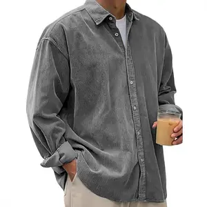 New Corduroy Shirt Men's Long Sleeve Trend Casual Loose Boys Autumn and Winter Thick Shirt Men's Jacket