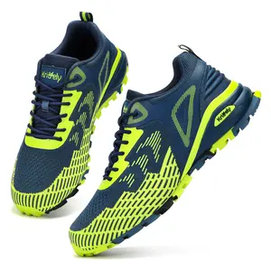 Kricely Men's Trail Running Shoes Non Slip Hiking Shoes Tennis Shoes Fashion Sneakers Workout Footwear