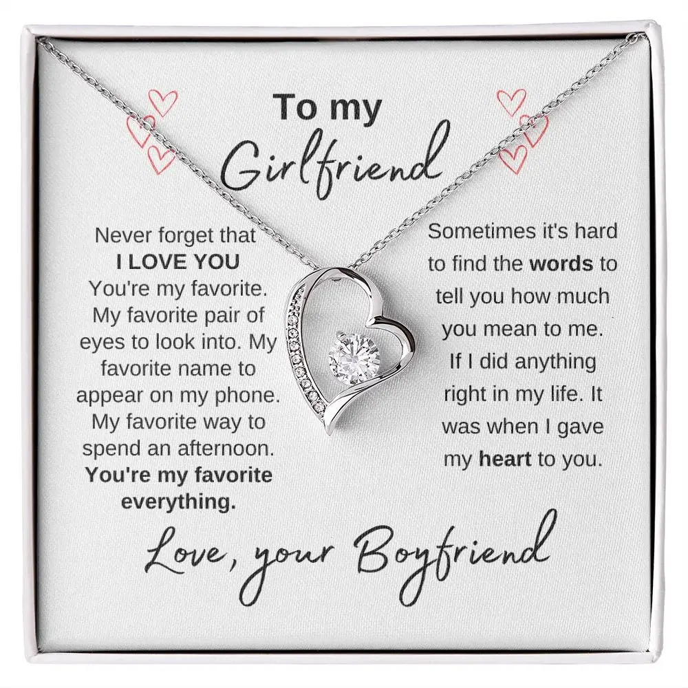 To My Girlfriend-Love Your Boyfriend Forever Love Necklace For Girlfriend, Promise Necklace For Her, Girlfriend Gift Ideas, Birthday Gift For Girlfriend, Gift For Girlfriend, Gift For My Girlfriend, Christmas Necklace For Girlfriend