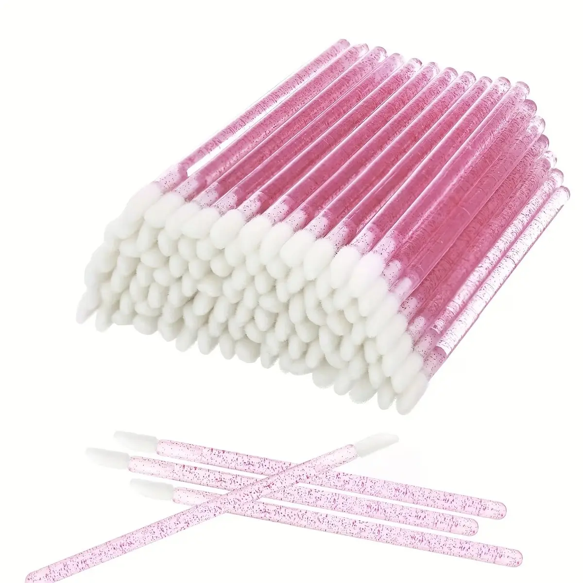 50/200 Pcs Lip Brush, Disposable Crystal Lip Stick Applicator, Aesthetic Makeup Application Tool, Single-Use Lip Brush for Cosmetics, Lip Makeup Accessories, Make Up Tools