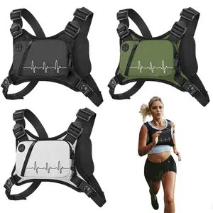 【Limit Time Deal】Running Chest Pack, Running Vest for Men with Reflective Back, Sport Chest Bag for Runners, Cycling, Biking, EDC Pouch