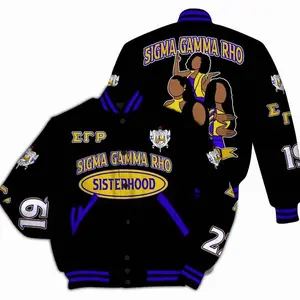 Sigma Gamma Rho Varsity Jacket, Sisterhood Black Varsity Jacket Sigma Gamma Rho Sorority Jacket 456 3DJ