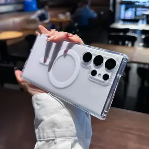 apply to-Original For Magsafe Magnetic Case for  Galaxy S25 S24 S21 FE S22 Plus S23 Ultra Plus Wireless Charging Shockproof Cover