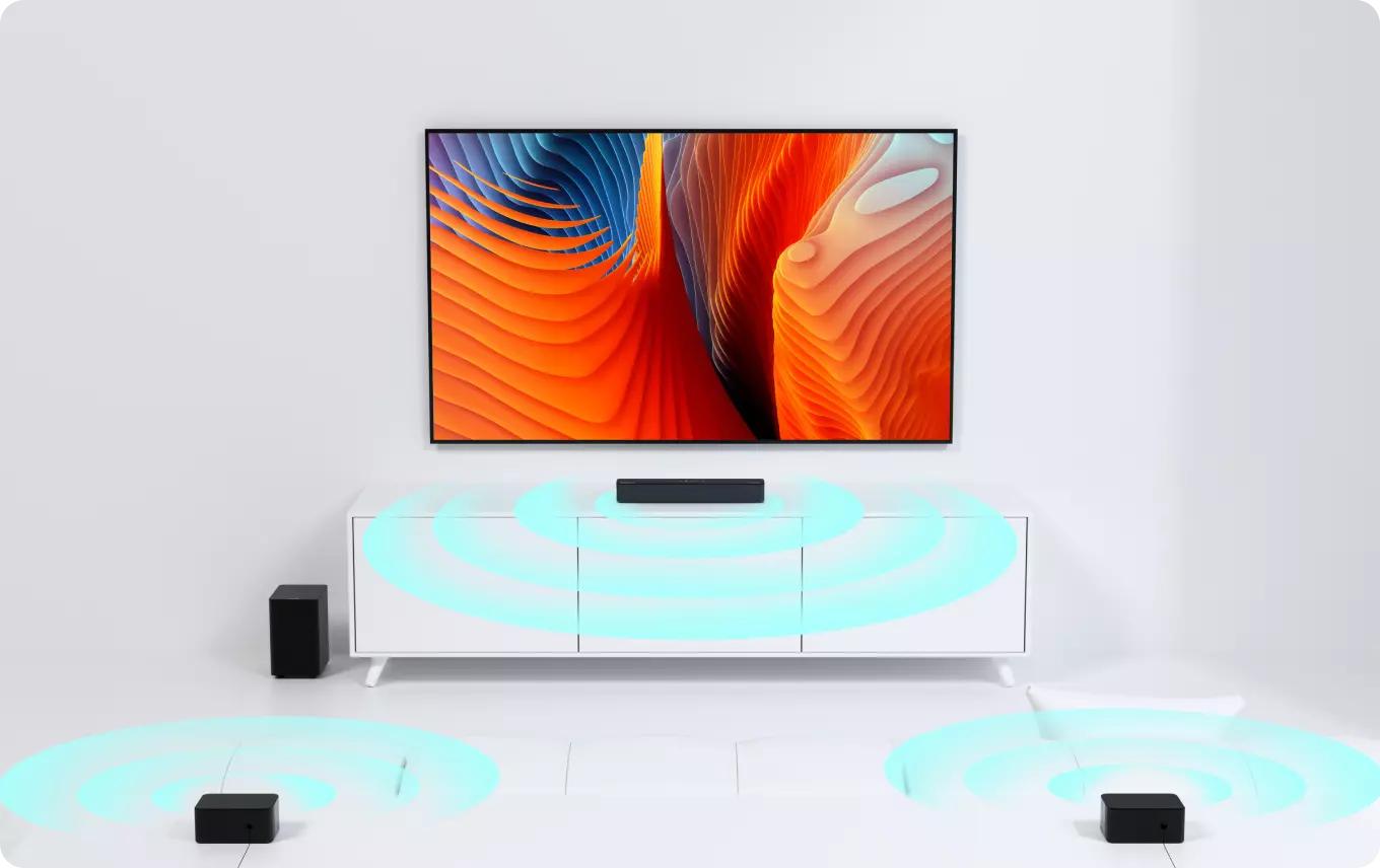 ULTIMEA 5.1ch Virtual Surround Soundbar with Subwoofer, 320W Home Theater Surround System with Adjustable Speakers & Subwoofer, TV Speaker Soundbar, Sound Bar for Smart TV, Bluetooth 5.3, App Control, Easy Setup, Poseidon D50 Audio