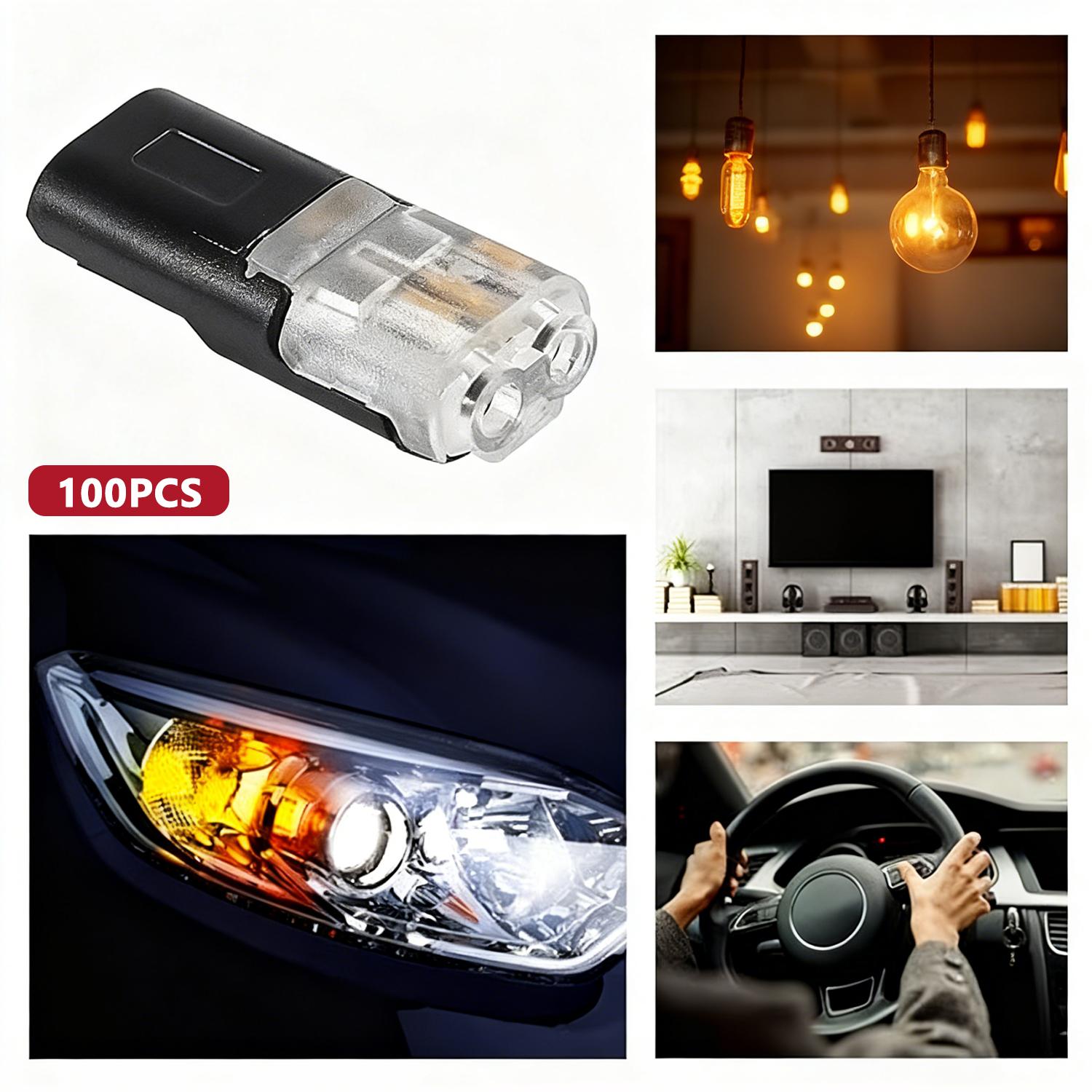 Double-Wire Plug-in Connector 50/100 PCS  Low Voltage Wire Connector with Locking Buckle Fast Connect Plugs Hardware Tools for Repair Renovation DIY Crafts