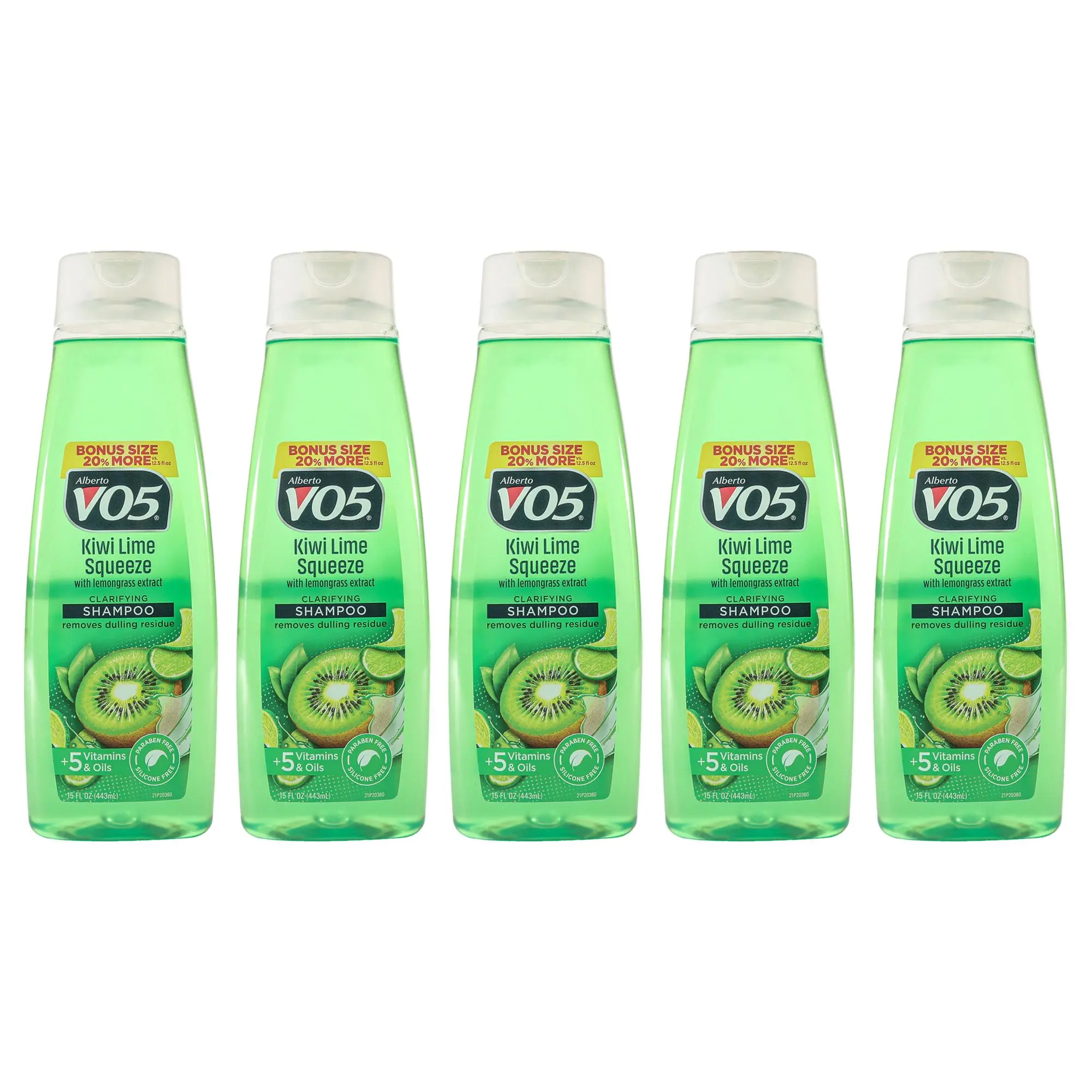 Clarifying Kiwi Lime Squeeze Shampoo by Alberto VO5 for Unisex - 15 oz Shampoo - Pack of 5