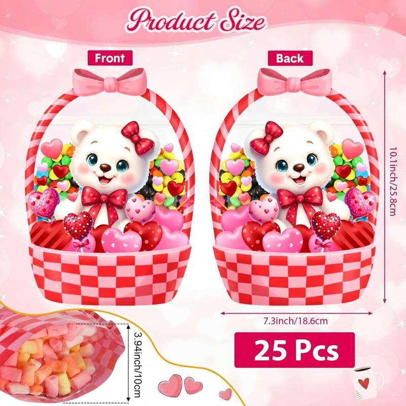 25/50 Pcs Easter Goodie Bags Plastic Candy Gift Bags with Handle Bunny Chick Pattern Transparent Treat Bags for Teacher Students Office Employee Coworker,Easter Egg Hunting Supplied,Appreciation Gift for Birthday Wedding Valentine's Day Celebration Gift