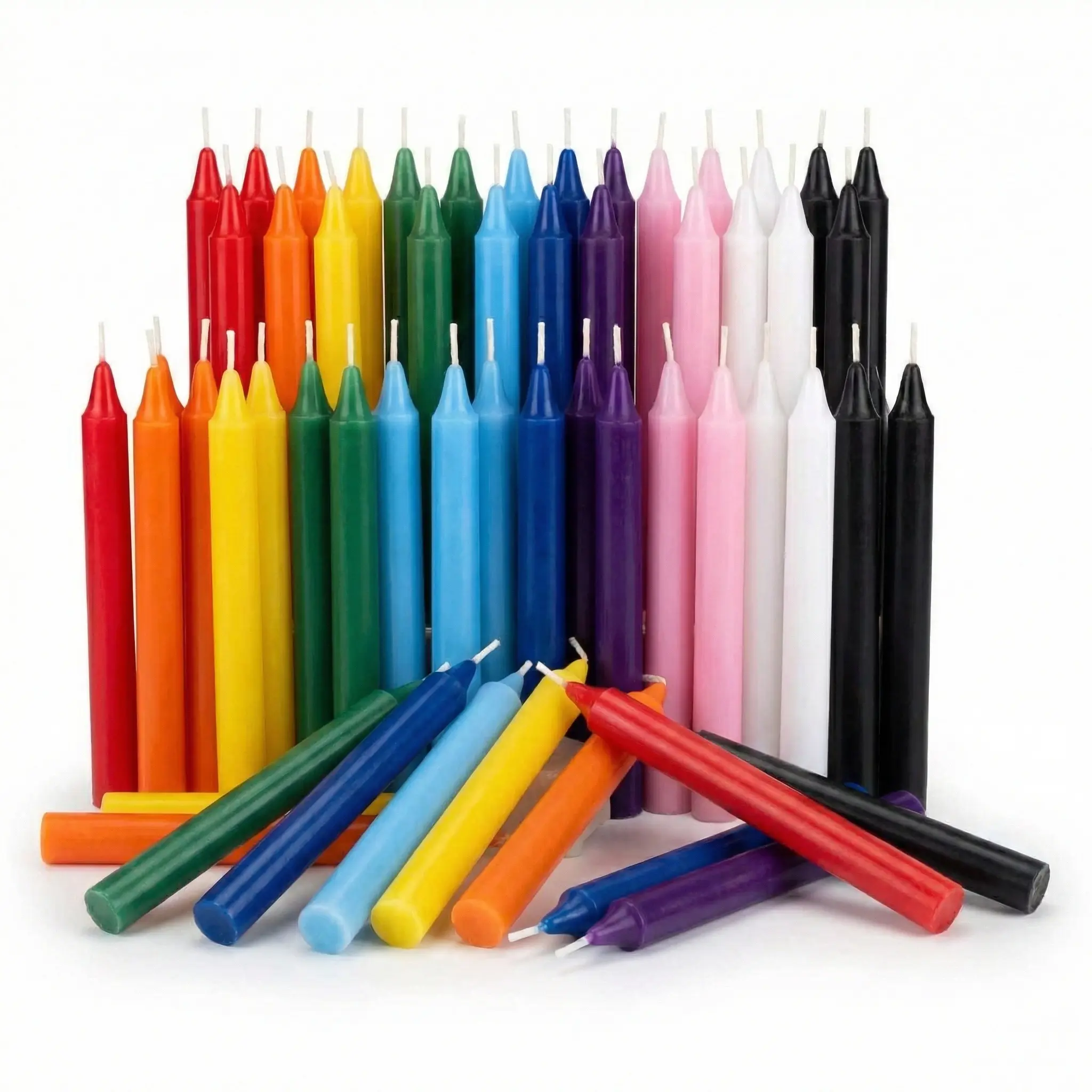 100-Pack Assorted Chime Spell Candles 5 Inch — Color Magic Ritual Candle Set