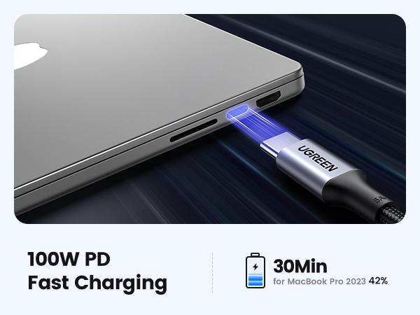 UGREEN 100W USB C Cable - Smartphone Charger for iPhone 17/17 Plus/17 Pro/17 Pro Max/16/15 Plus/15 Pro/15 Pro Max, MacBook Pro, iPad Pro, Dell XPS, Samsung Galaxy S23/S22 Ultra, Switch, Pixel, Deals for You,TikTokShopHolidayHaul