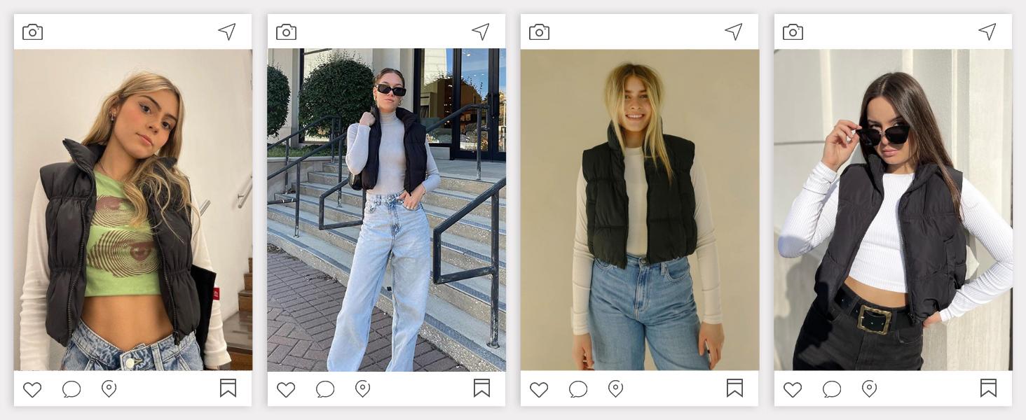 Danedvi Women's Crop Puffer Vest Winter Zip Up Lightweight Warm Padded Sleeveless Coat Casual for Cozy Comfort Danedvi Women's Crop Puffer Vest Winter Zip Up Lightweight Warm Padded Sleeveless Coat Casual for Cozy Comfort