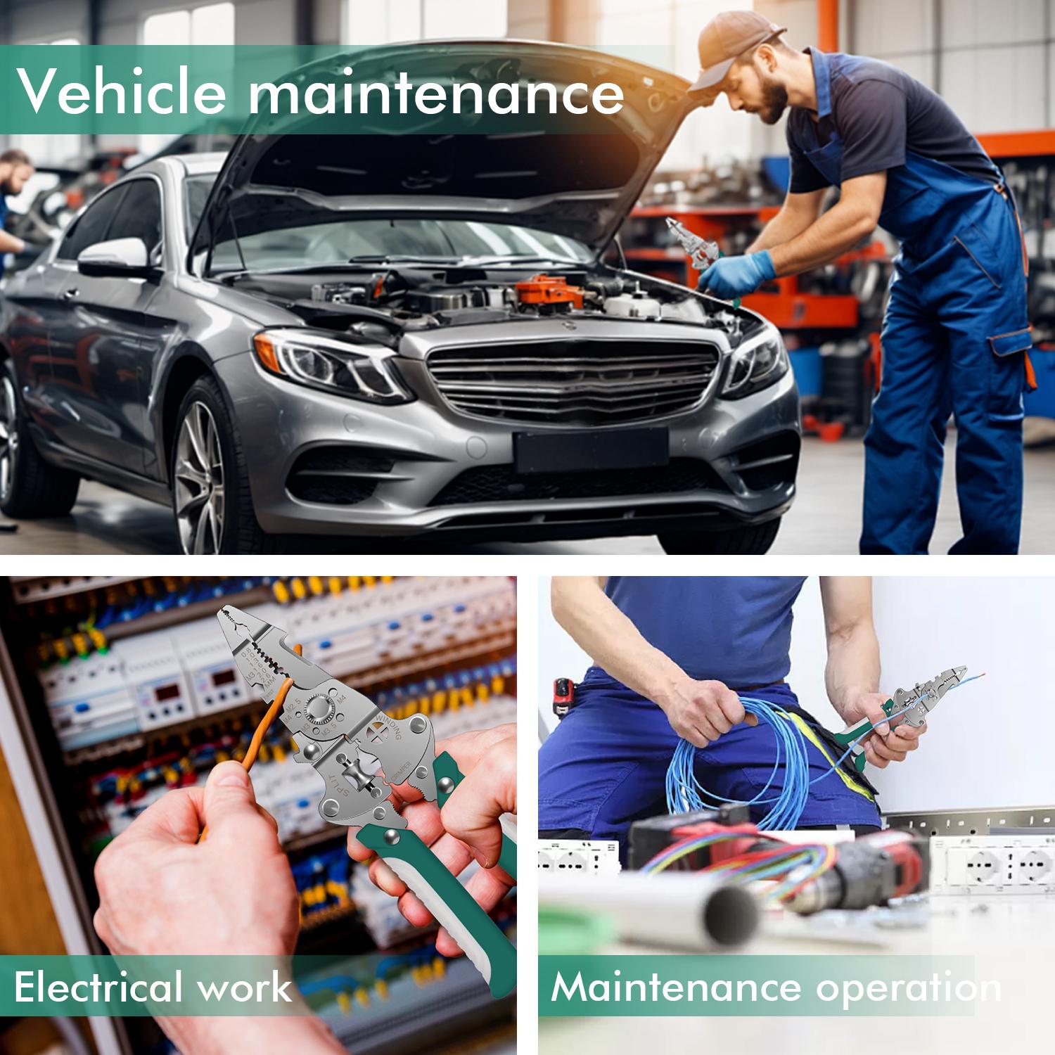 Multi Function Self Adjusting Folding Wire Stripper Compact Electrician Tool Foldable Wire Cutter Stripper Crimper Handheld Electrical Tool