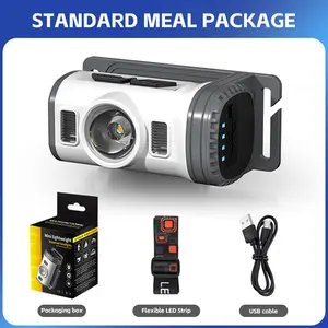 Mini Multi-Function Rechargeable LED Headlamp – Adjustable 360° Rotatable Beam Clip-On Cap Light with Motion Sensor & Head Strap, Waterproof High-Brightness Flashlight for Fishing, Camping & Outdoor Use