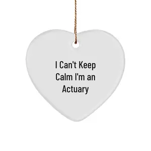 Funny Actuary Gifts, Heart Ornament, 'I Can't Keep Calm I'm An Actuary' Funny Quote Christmas Unique Gifts from Friends for Actuary