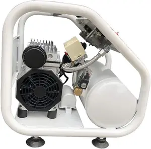 OilLess Portable Air Compressor-Duel Outlet 110V/650W/6.5A - 4cfm@125psi-2Gal Tank-42 lbs-56dB