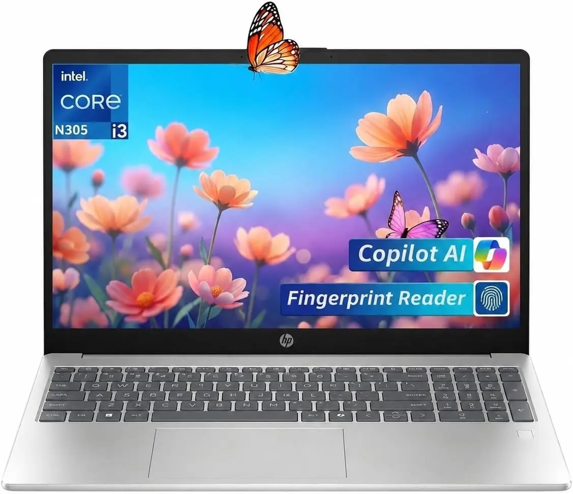 HP Flagship 15 Laptop Computer, 15.6" FHD IPS Anti-Glare Display, Intel 8-Core i3-N305/i3-1315u, 8GB RAM|256GB SSD, WiFi 6, AI Copilot, Windows 11 pro