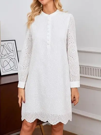 YEXPINE Women's Long Sleeve Eyelet Hollow Out Mini Dress Fall Flowy Boho Crew Neck Button Down Short Shift Dresses - TikTok Shop YEXPINE Women's Long Sleeve Eyelet Hollow Out Mini Dress Fall Flowy Boho Crew Neck Button Down Short Shift Dresses - TikTok Shop