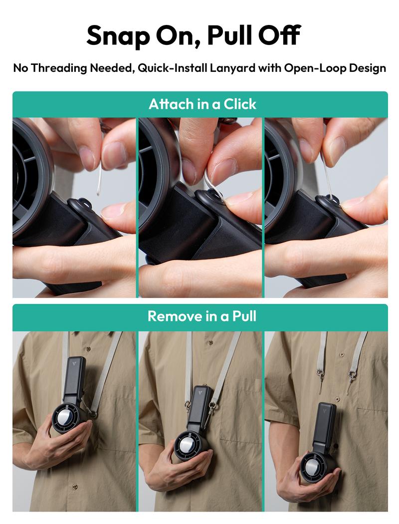 Aecooly 3-in-1 Portable Fan, Turbo Handheld USB Fan, Rechargeable Mini Pocket Fans, 24H Battery, Foldable for Travel, Summer, Gifts for Women,Summervibes，dealsforyoudays