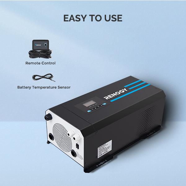 Renogy 2000W Pure Sine Wave Inverter Charger W/ LCD Display 12V DC to 120V AC