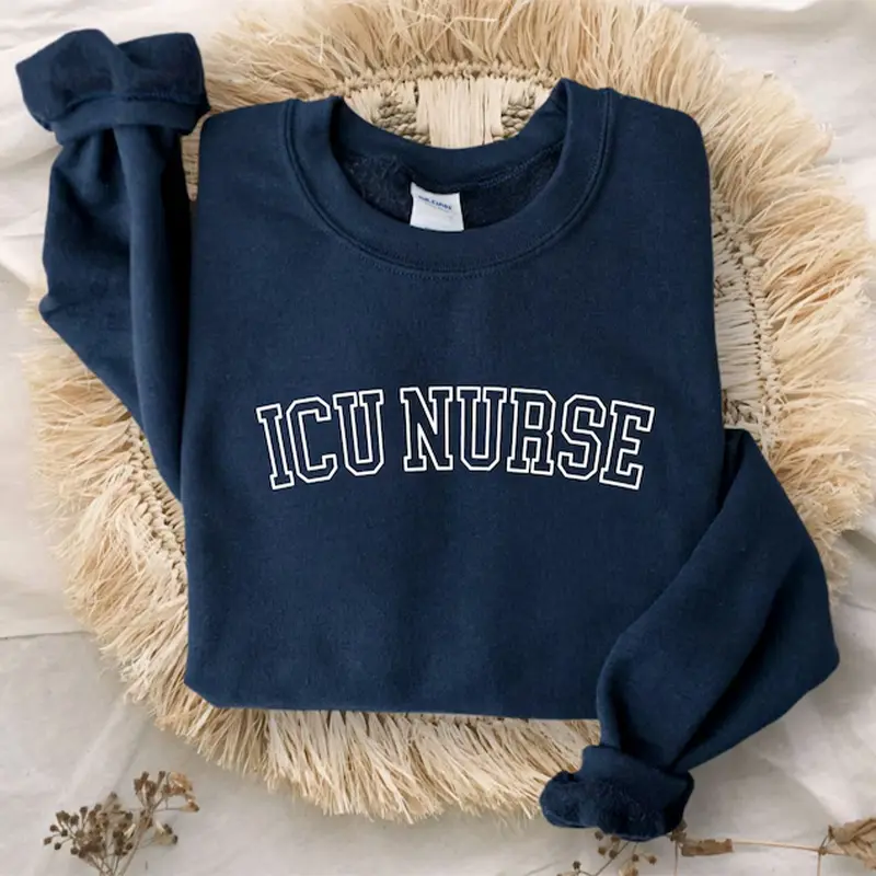 ICU Nurse Sweatshirt, Gifts for Intensive Care Unit Nurse, Unisex Crewneck Trendy ICU Sweater, Nursing School Gift, For Work ICU Nurse Shirt