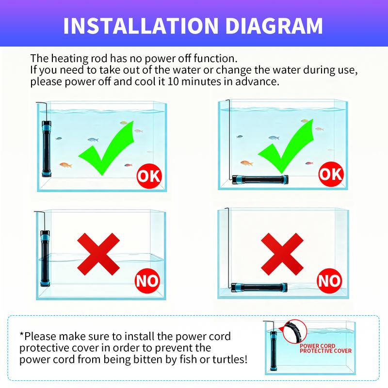 Chefoo 200W Submersible Aquarium Heater Adjustable Fish Tank Heater with Digital Display External Controller Overheat Protection & Free Thermometer for 10-30 Gallons Freshwater Saltwater Tank