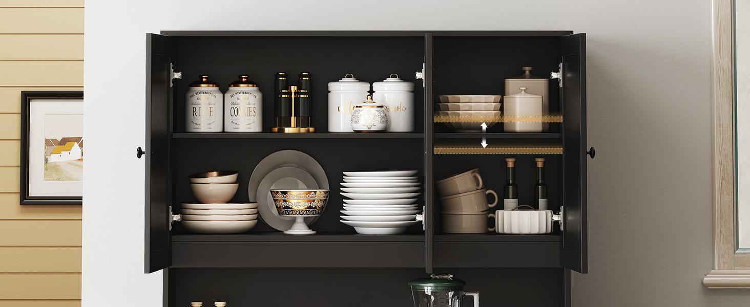 【SPOTLIGHT DAY】ONBRILL 71" Tall Kitchen Pantry Storage Cabinet with Microwave Stand & Door Shelf, Freestanding Kitchen Hutch with 6 Doors and Adjustable Shelves, Modern Food Pantry for Kitchen, Dining Room 【SPOTLIGHT DAY】ONBRILL 71" Tall Kitchen Pantry Storage Cabinet with Microwave Stand & Door Shelf, Freestanding Kitchen Hutch with 6 Doors and Adjustable Shelves, Modern Food Pantry for Kitchen, Dining Room