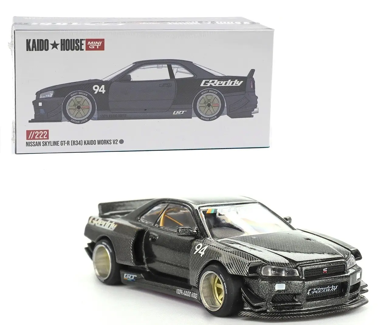KAIDO HOUSE MINI GT 1:64 Nissan Skyline GTR R34 Kaido Works V2 1/64 SEALED KHMG222