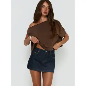 Nicolina Low Rise Denim Mini Skirt Raw Denim