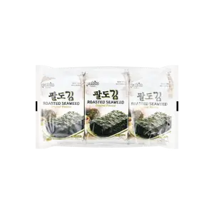 PALDO Korean Roasted Seaweed Snacks - Savory Gim, 3 Packs (15g Each) - Healthy & Delicious Snack for All Ages