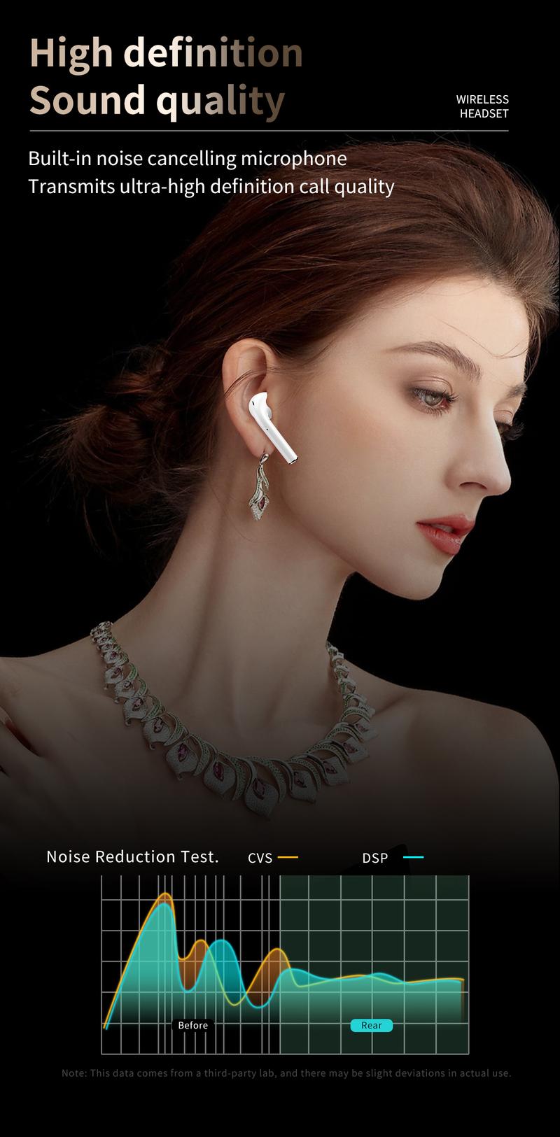 Wireless Earbuds with Colorful Lighting Effects Compact Size, Big Sound Hi-Fi Speaker Earbuds comfortable call