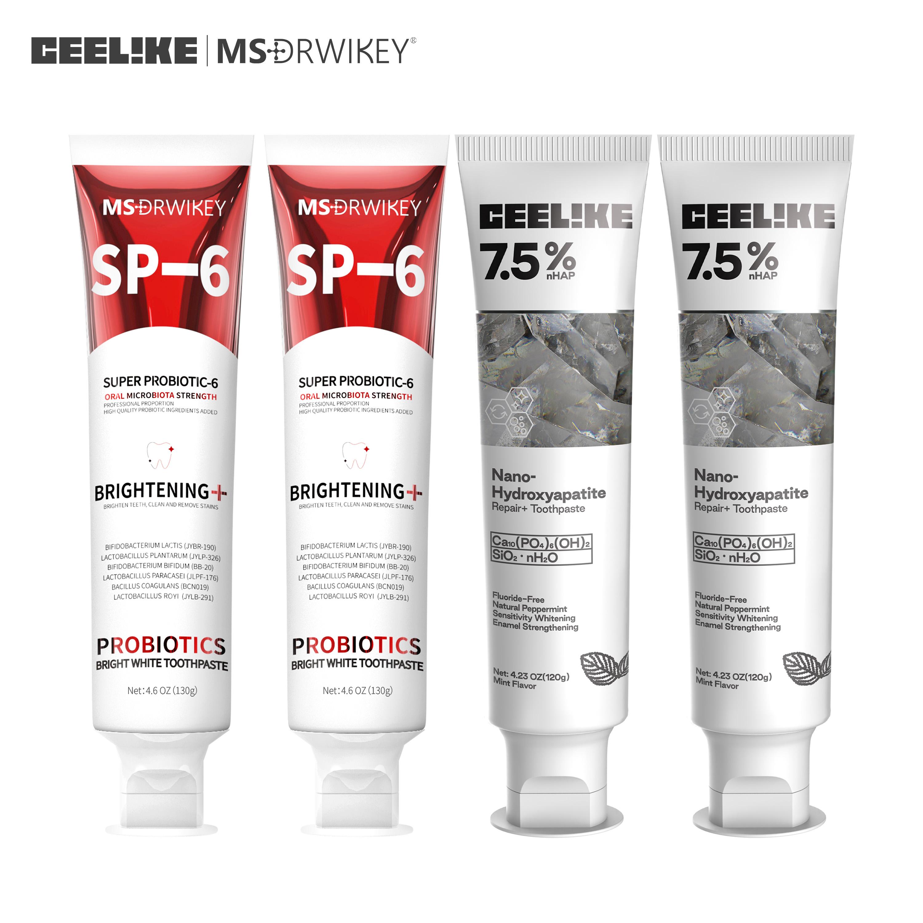 CEELIKE Red SP-6 Super Probiotic Toothpaste & Hydroxyapatite Toothpaste Set – Repairs Teeth, Freshens Breath, and Enhances Oral Health