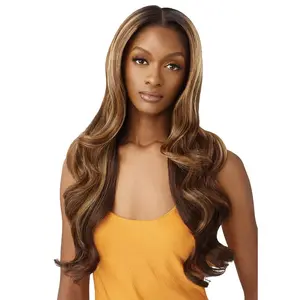 Outre Airtied Human Hair Blend Vanish HD+ Lace Front Wig HHB-Glam Waves 28" QLHBFHGW28 *