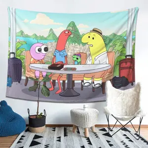 Smiling Friends Logo Decorative Tapestry - Perfect gift for family and friends, suitable for bedroom, living room and office decoration.