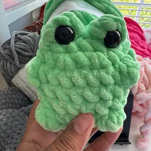 Hand-crocheted frog