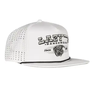 Lazy J Ranch White Hereford Bull Western Performance Rope Trucker Hat