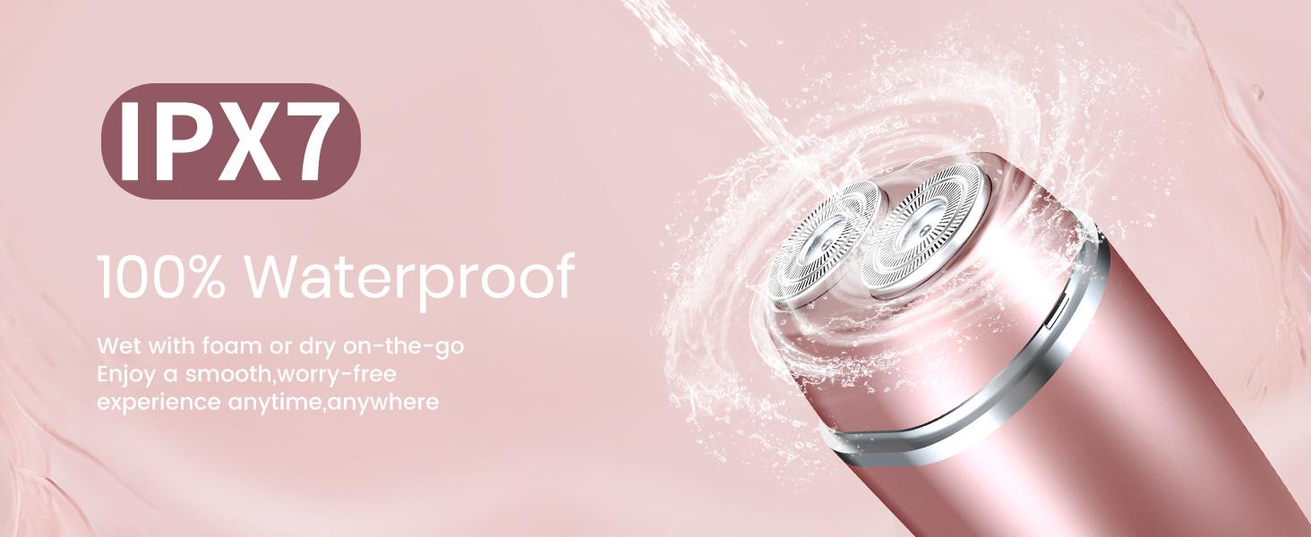 LILA by Akunbem 2 in 1 Women's Electric Shaver Dual Head Bikini Trimmer IPX7 Waterproof Wet Dry Use Body Hair Trimmer Facial Hair Remover for Bikini Underarm Leg Arm Body Face