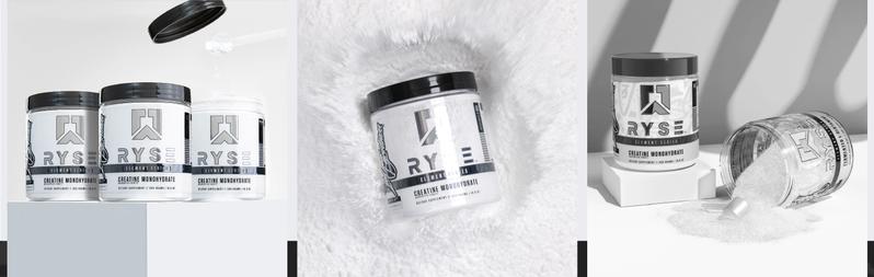RYSE Creatine Monohydrate Powder - Supports Lean Muscle Growth, Strength, Power, Endurance, and Reduce Fatigue - Unflavored - 60 Servings